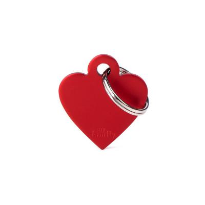 MyFamily Basic Small Aluminum Red Heart ID Tag