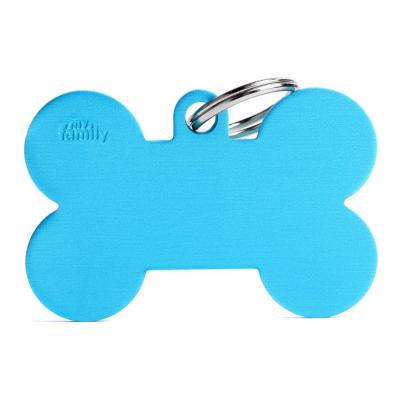 MyFamily Basic XL Aluminum Light Blue Bone ID Tag