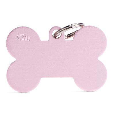 MyFamily Basic XL Aluminum Pink Bone ID Tag