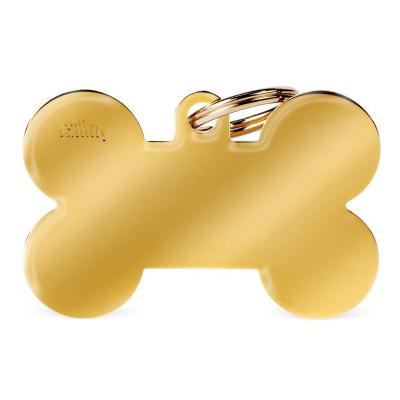 MyFamily Basic XL Bone ID Tag in Gold-Plated Brass