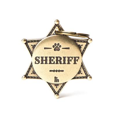 MyFamily Bronx Sheriff Star ID Tag in English Brass