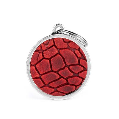 MyFamily Bronx Tucson Red ID Tag in Genuine Leather