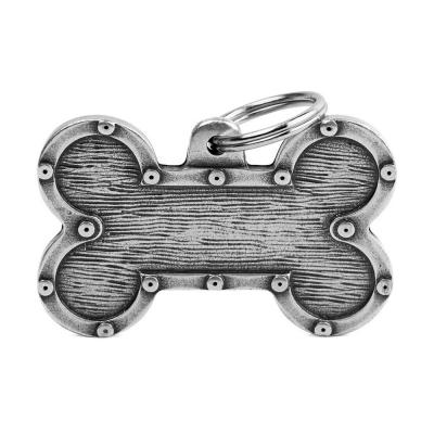 MyFamily Bronx XL Futuristic Bone ID Tag in Antique Silver