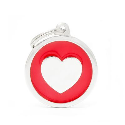 MyFamily Classic Big Red Circle with Heart ID Tag