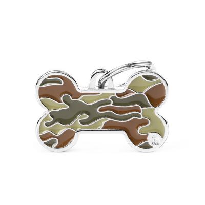 MyFamily Style Camouflage Big Green Bone ID Tag