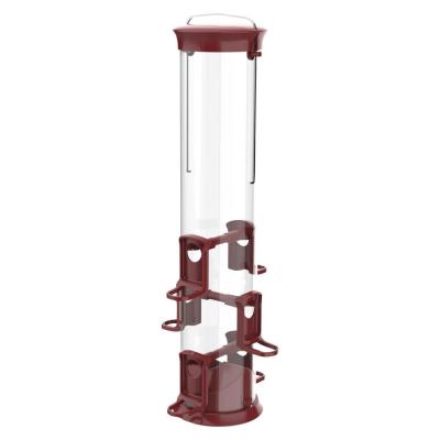 Nature's Way Large Red Seed Plastic Tube Feeder Red 2.1 qt.