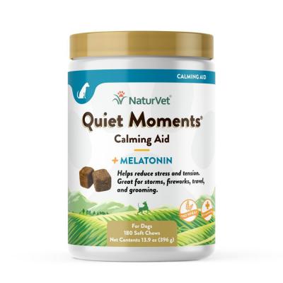 NaturVet Quiet Moments Calming Aid Plus Melatonin Soft Chew 180 Count