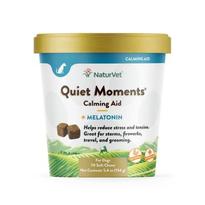 NaturVet Quiet Moments Calming Aid Plus Melatonin Soft Chew 70 Count