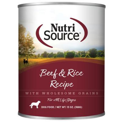 NutriSource Canned Dog Food Beef & Rice 12.3 oz.