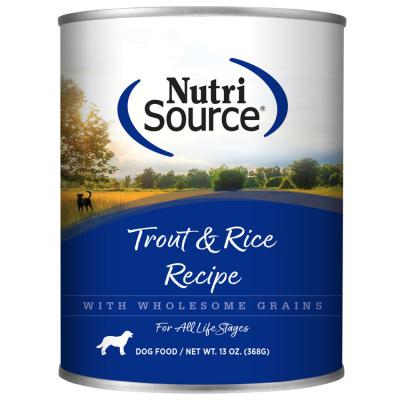 NutriSource Canned Dog Food Trout & Rice 13 oz.