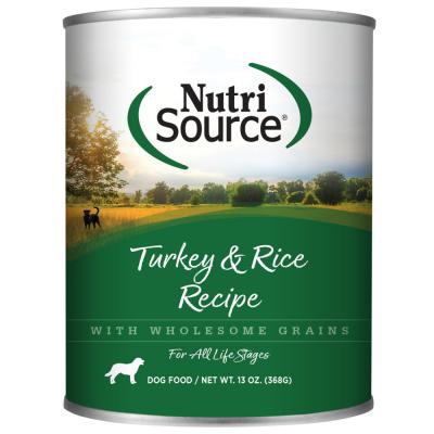 NutriSource Canned Dog Food Turkey & Rice 13 oz.