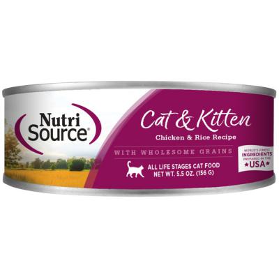 NutriSource Cat & Kitten All Life Stages Canned Cat Food Chicken & Rice 5.5 oz.