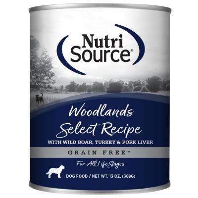 NutriSource Select Recipe Grain Free Canned Dog Food Woodlands Select 13 oz.