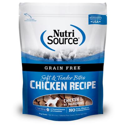 NutriSource Soft & Tender Bites Dog Treats Chicken 6 oz.