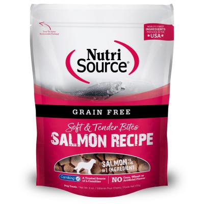 NutriSource Soft & Tender Bites Dog Treats Salmon 6 oz.