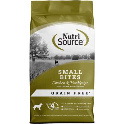 NutriSource Small Bites Grain Free Dry Dog Food Chicken & Peas 4 lb.