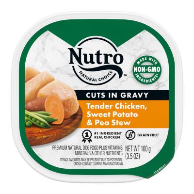 Nutro Grain Free Cuts in. Gravy Adult Wet Dog Food Tender Chicken Sweet Potato & Pea Stew 3.5 oz.