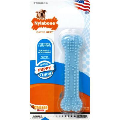 Nylabone Teething Chew Blue Petite Chicken Flavor