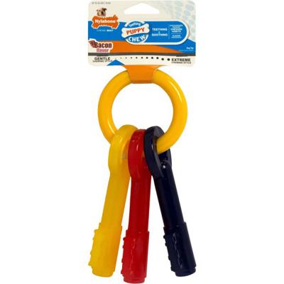 Nylabone Teething Chew Keys Bacon Flavor Wolf