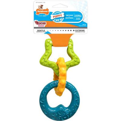 Nylabone Teething Chew Teething Rings Bacon Flavor