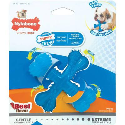 Nylabone Teething Chew X-Bone Beef Flavor Petite