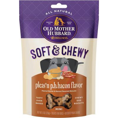 Old Mother Hubbard Wellness Soft & Chewy Pleas'n P.B. Bacon Dog Biscuits 8 oz.