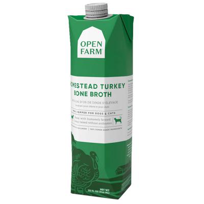 Open Farm Homestead Turkey Bone Broth For Dogs & Cats 33.8 oz.