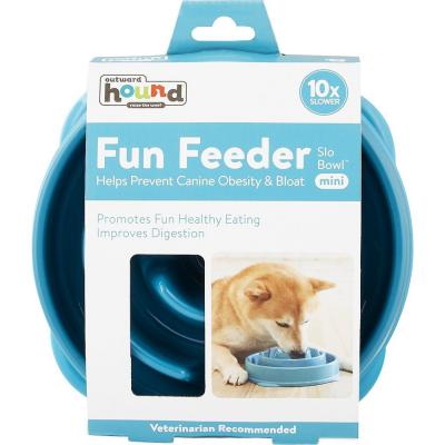 Outward Hound Fun Feeder Slo Bowl Mini Turquoise