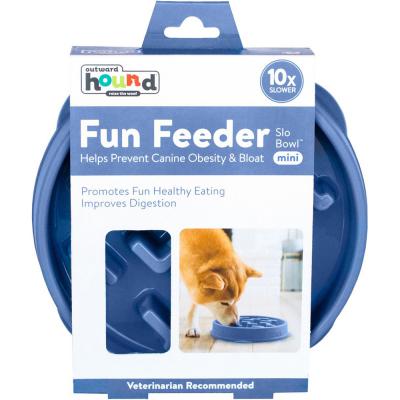 Outward Hound Fun Feeder Slo Bowl Small Blue