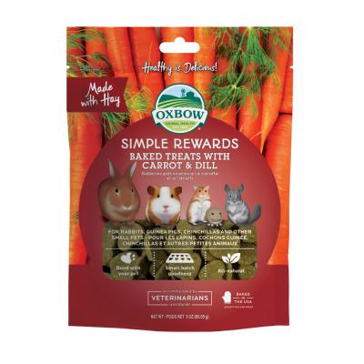 Oxbow Animal Health Simple Rewards Baked Small Animal Treats with Carrot & Dill 3 oz.