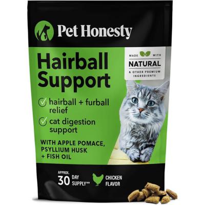 Pet Honesty Dual Texture Hairball Support Supplement for Cats 30 Day Supply