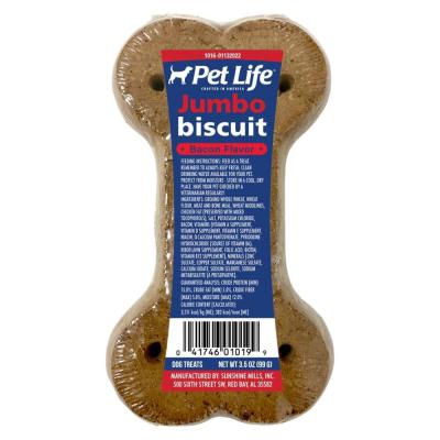 Pet Life Super Single Jumbo Biscuit 3.5 oz. Bacon