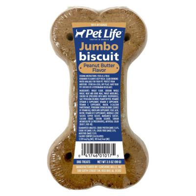 Pet Life Super Single Jumbo Biscuit 3.5 oz. Peanut Butter