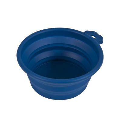 Petmate Silicone Round Travel Pet Bowl Navy Blue MD