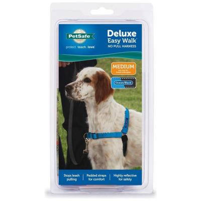 PetSafe DeluxeEasy Walk Steel Dog Harness Black/Ocean Medium