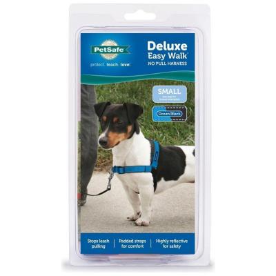 PetSafe DeluxeEasy Walk Steel Dog Harness Black/Ocean Small