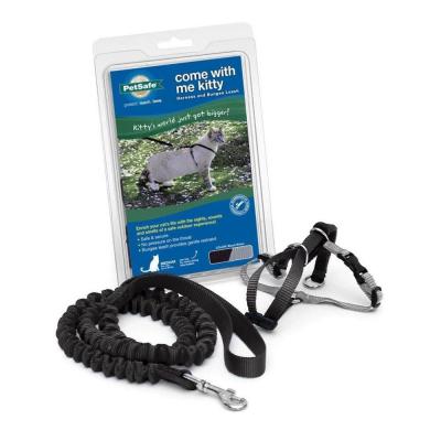 PetSafe Premier Come With Me Kitty Harness & Bungee Leash Combo Black/Silver LG