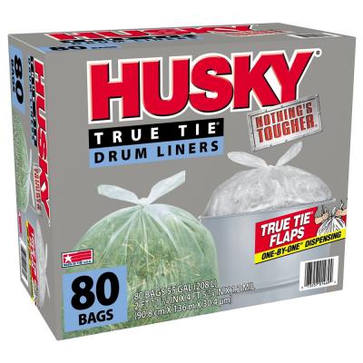 Poly America Husky Drum Liner 55 gal White 80 ct