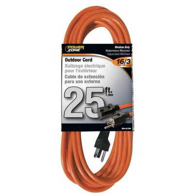 Powerzone Extension Cord 16 AWG Cable 5-15P Grounded Plug 5-15R Grounded Receptacle 25 ft. L 125 V