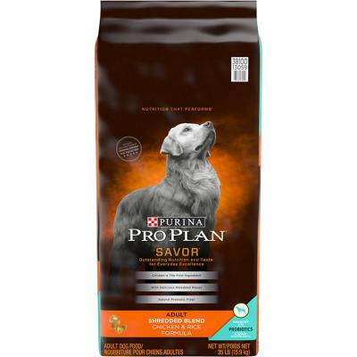 Pro Plan Adult Complete Essentials Shredded Blend Chicken & Rice with Probiotics Dry Dog Food 35 lb.