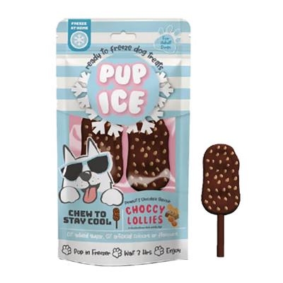 Pup Ice Choccy Lollies Peanut Butter & Chocolate Flavor Ready To Freeze Dog Treats Medium 2 Pack