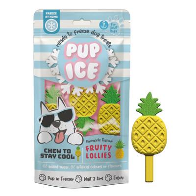 Pup Ice Fruity Lollies Pineapple Flavor Ready To Freeze Dog Treats Small 3 Pack