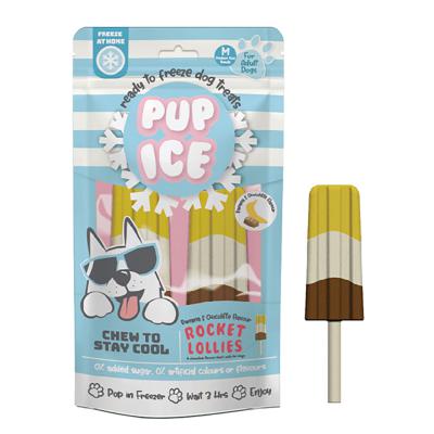 Pup Ice Rocket Lollies Banana & Chocolate Flavor Ready To Freeze Dog Treats Medium 2 Pack