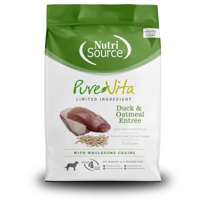 NutriSource PureVita Limited Ingredient Duck & Oatmeal Entree Dog Food 25 lb.