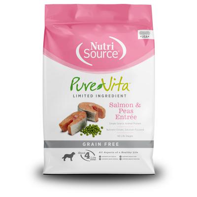 NutriSource PureVita Limited Ingredient Salmon & Peas Entree Grain Free Dog Food 25 lb.