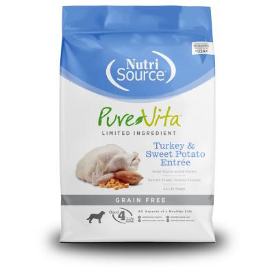 NutriSource PureVita Limited Ingredient Turkey & Sweet Potato Entree Grain Free Dog Food 25 lb.