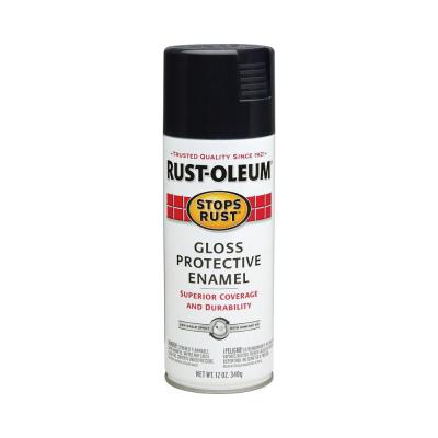 Rust Oleum Rust Preventative Spray Paint Gloss Black 12 oz.