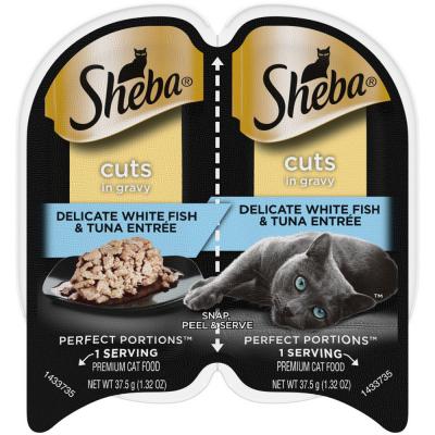 Sheba Perfect Portions Cuts In Gravy Wet Cat Food Delicate Whitefish & Tuna 2.6 oz.