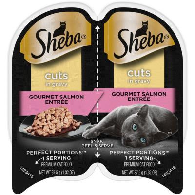 Sheba Perfect Portions Cuts In Gravy Wet Cat Food Gourmet Salmon 2.6 oz.