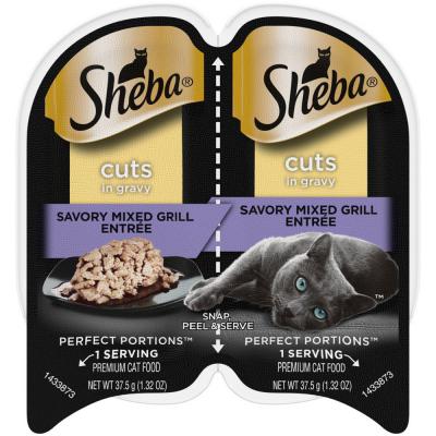 Sheba Perfect Portions Cuts In Gravy Wet Cat Food Savory Mixed Grill 2.6 oz.